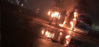 Два ПАЗа сгорели в Заволжье из-за поджога